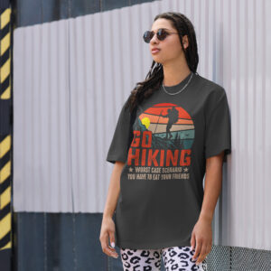 Go Hiking Oversized faded t-shirt