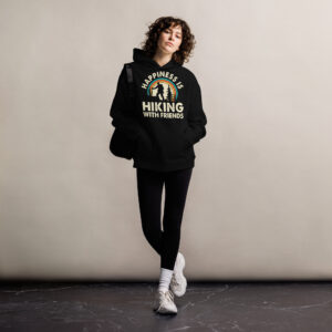 Happiness is hiking with friends Unisex oversized hoodie