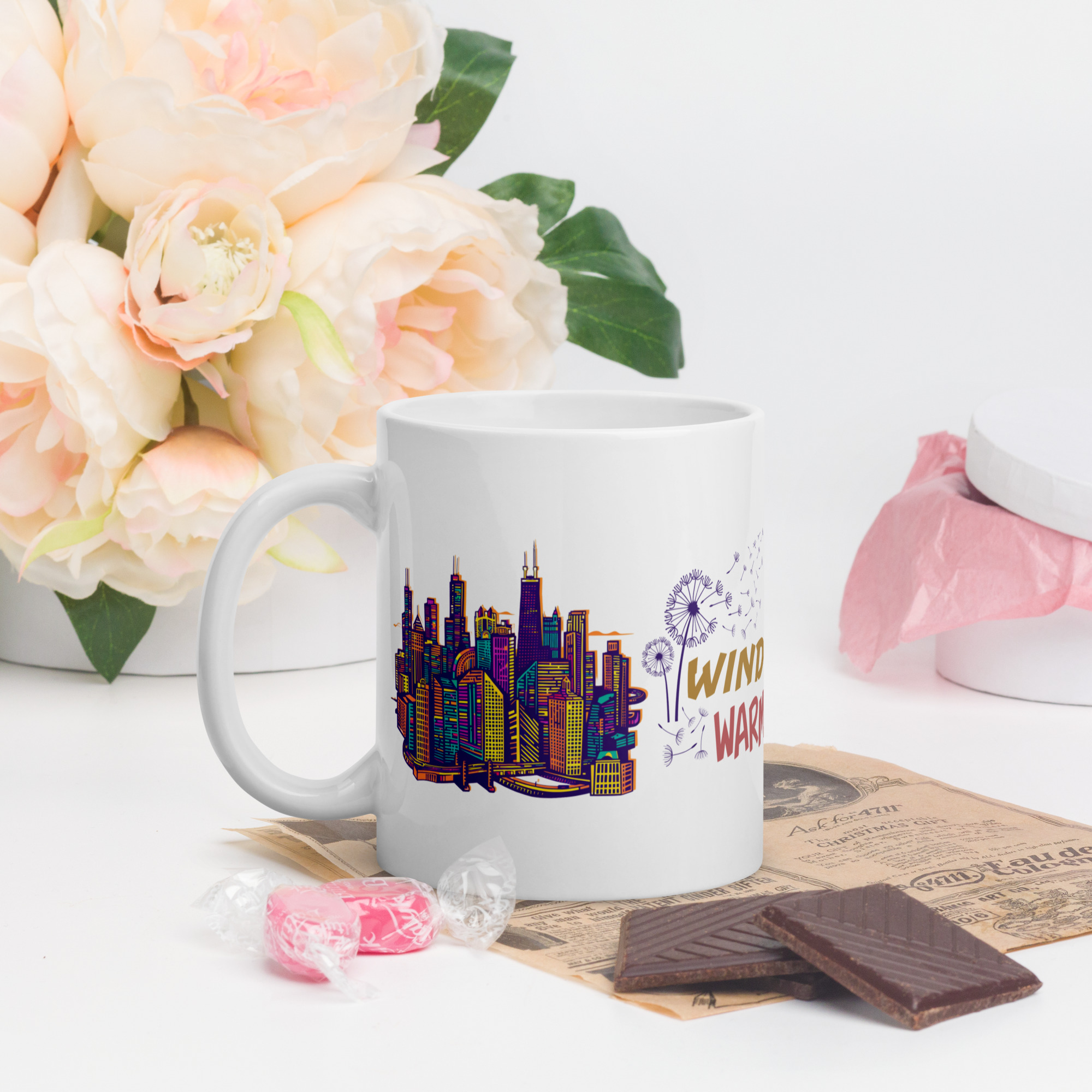 Illinois White glossy mug