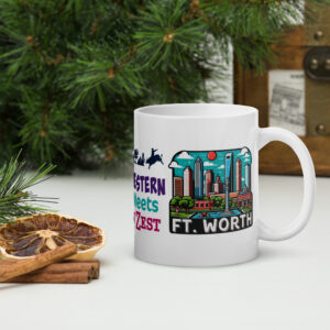 Ft. Worth White glossy mug