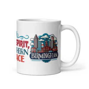 Birmingham White glossy mug