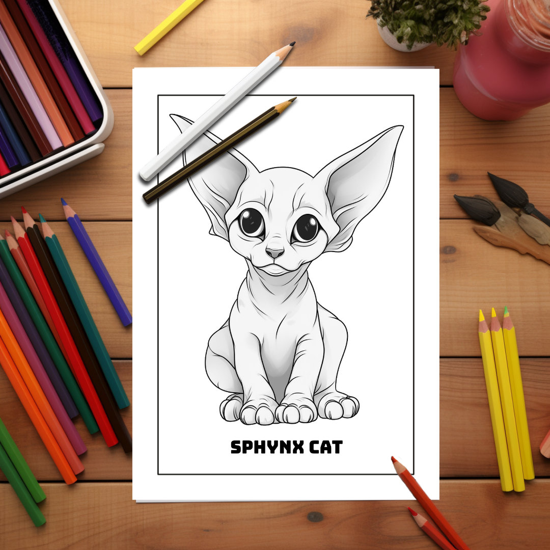 Adorable-Kittens-Coloring-Book-Inside-Sample-9-Sphynx-Cat