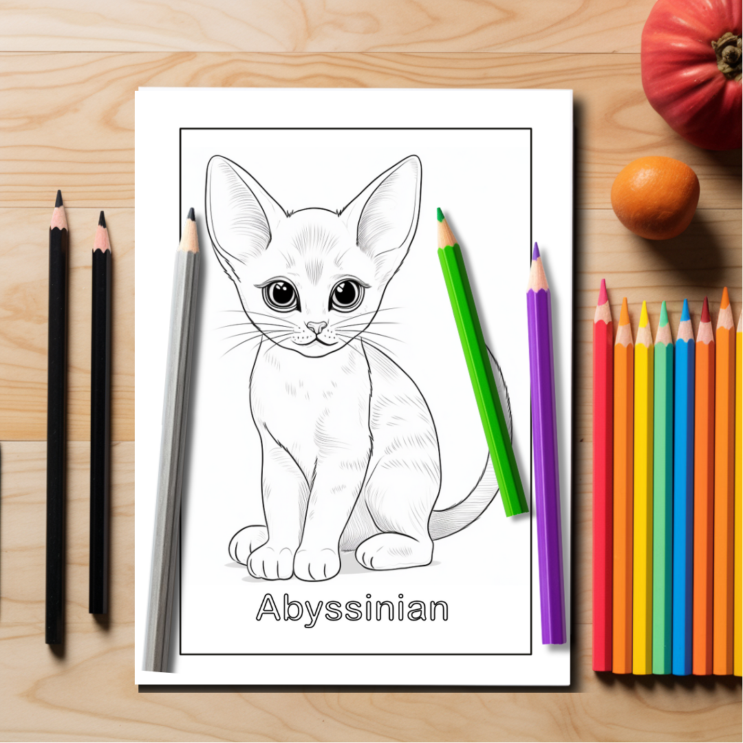 Adorable-Puppies-And-Kittens-Coloring-Book-Inside-Sample-5-Abyssinian
