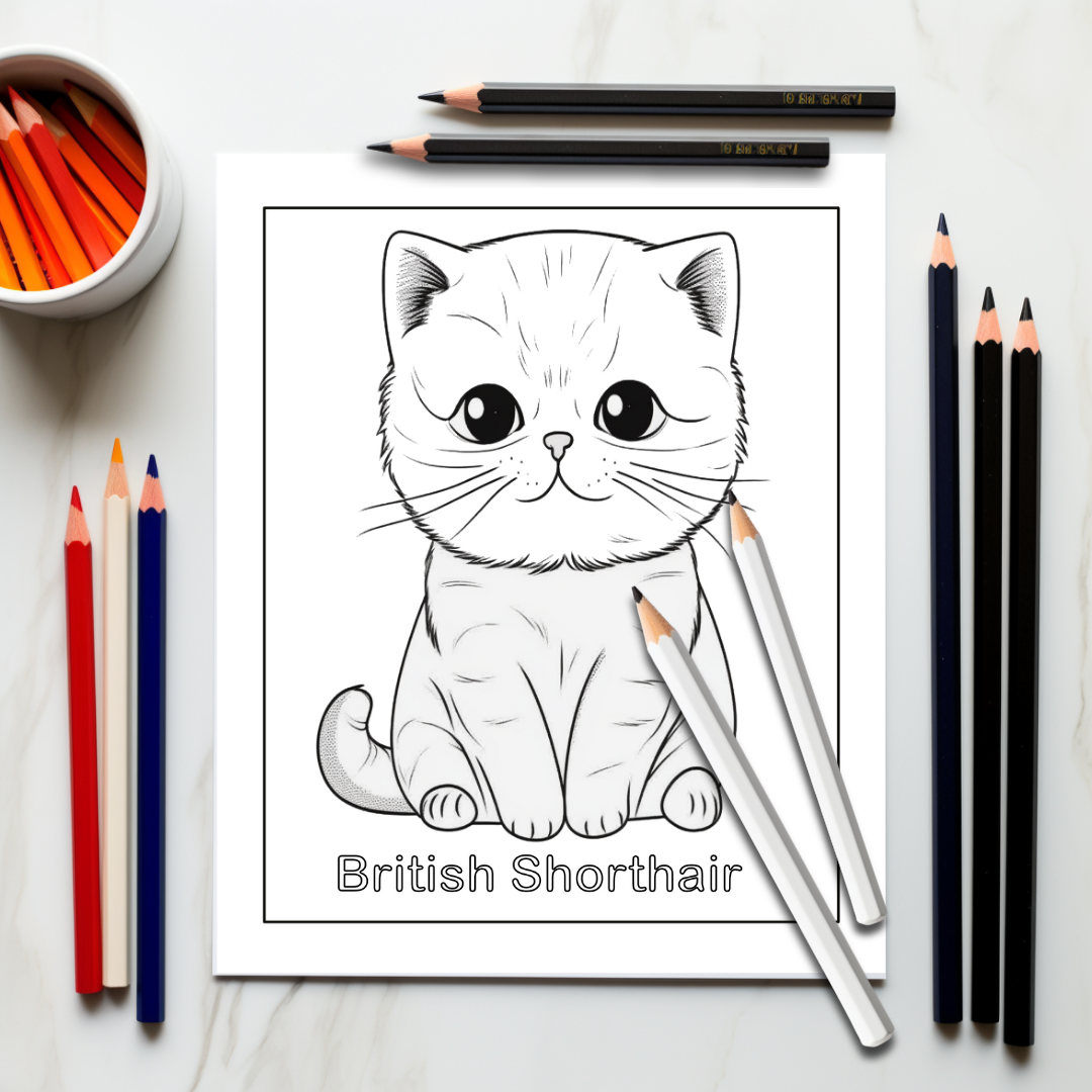 Adorable-Puppies-And-Kittens-Coloring-Book-Inside-Sample-9-British-Shorthair