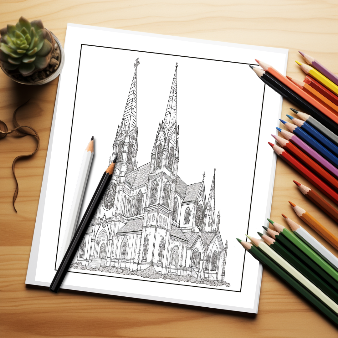 Color-Me-Architectural-Coloring-Book-Inside-Sample-5-Church