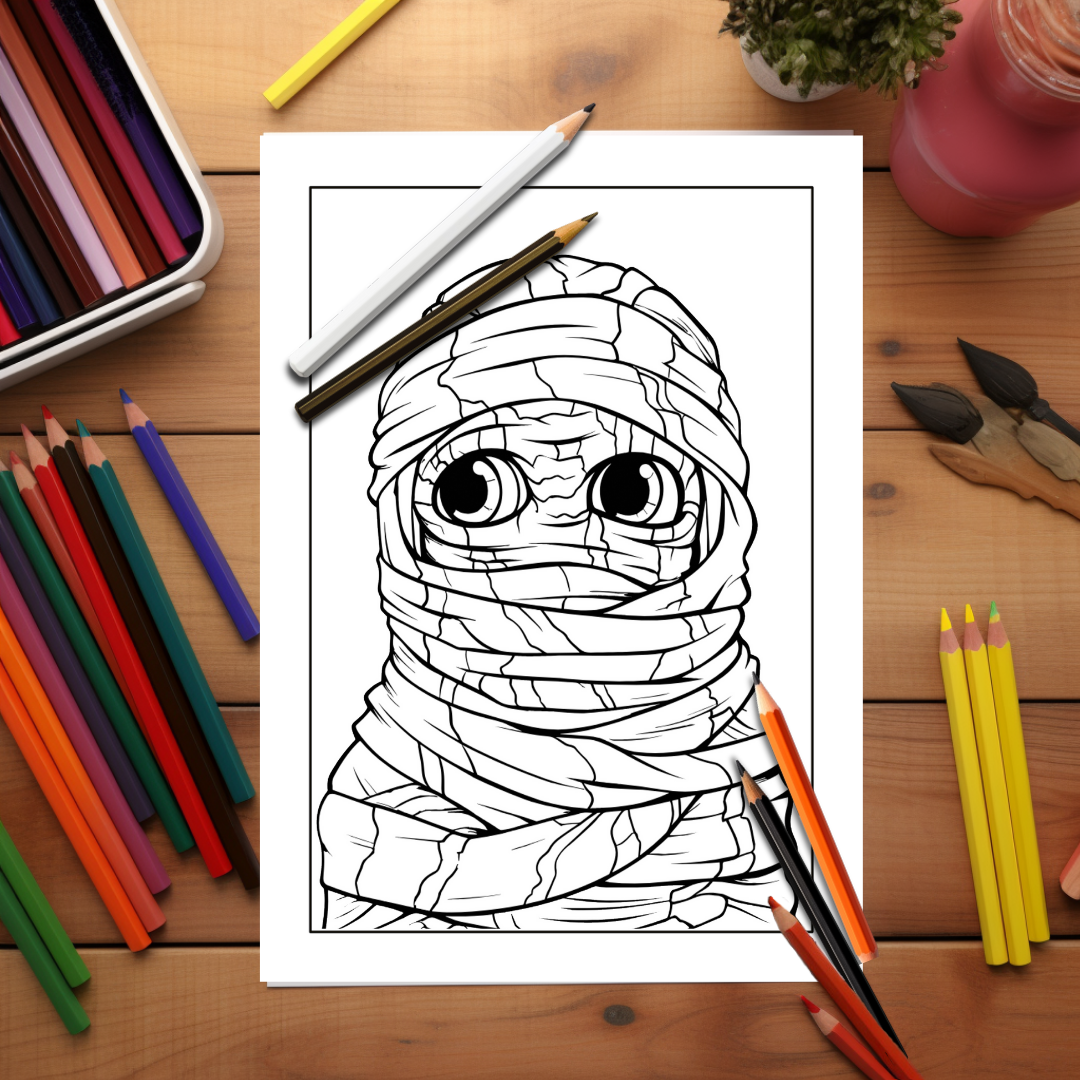 Cute-And-Spooky-Halloween-Coloring-Book-Inside-Sample-7-Mummy