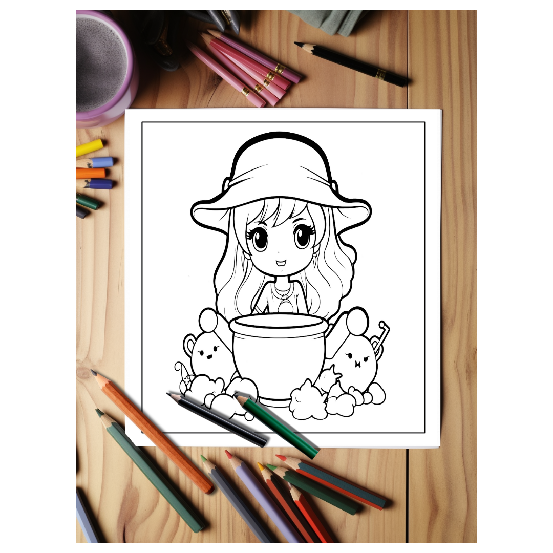 Cute-And-Spooky-Halloween-Coloring-Book-Inside-Sample-9-Witch-Brewing-From-Cauldron