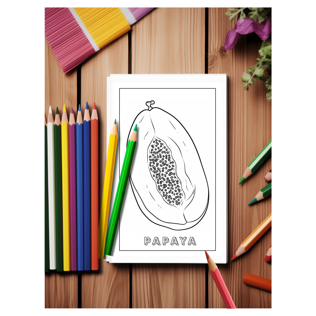 Fruits-Coloring-Book-Inside-Sample-6-Papaya